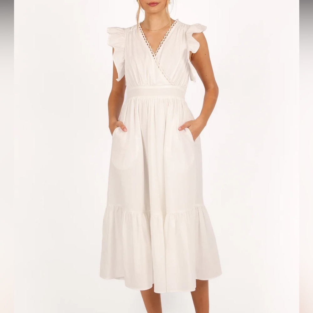 Petal & Pup ACADIA MIDI DRESS - WHITE Size XS